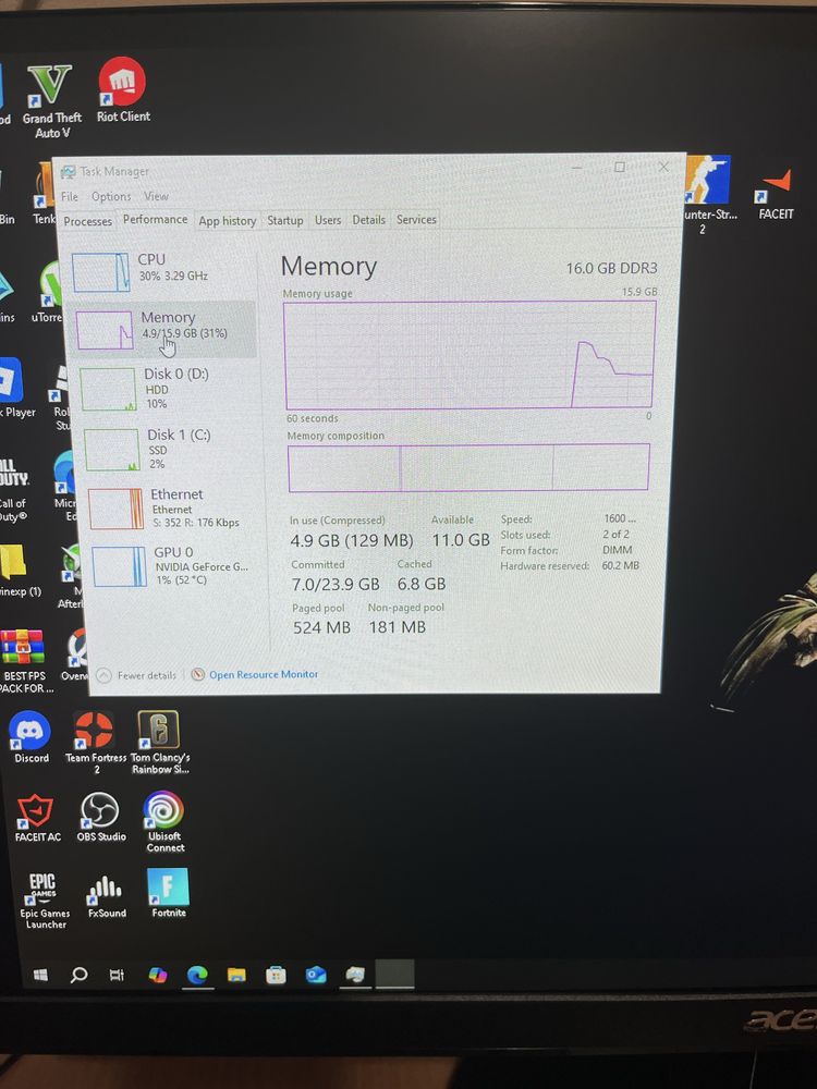 Компютър с gtx1650 и i5 4460