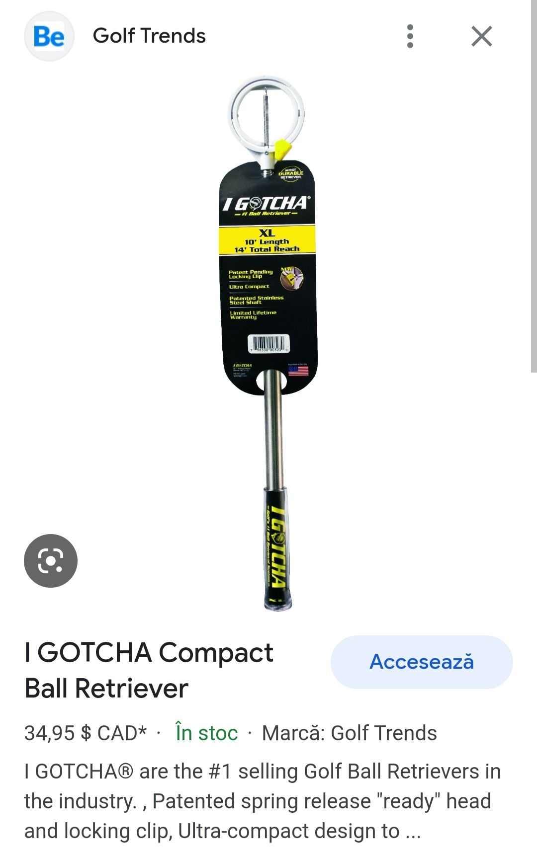 I GOTCHA ® sunt cel mai vândut Retriever de mingi de golf din industri
