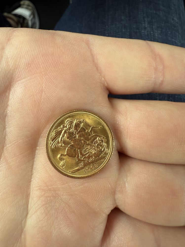 Moneda din aur 1 Sovereign -Elizabeth II