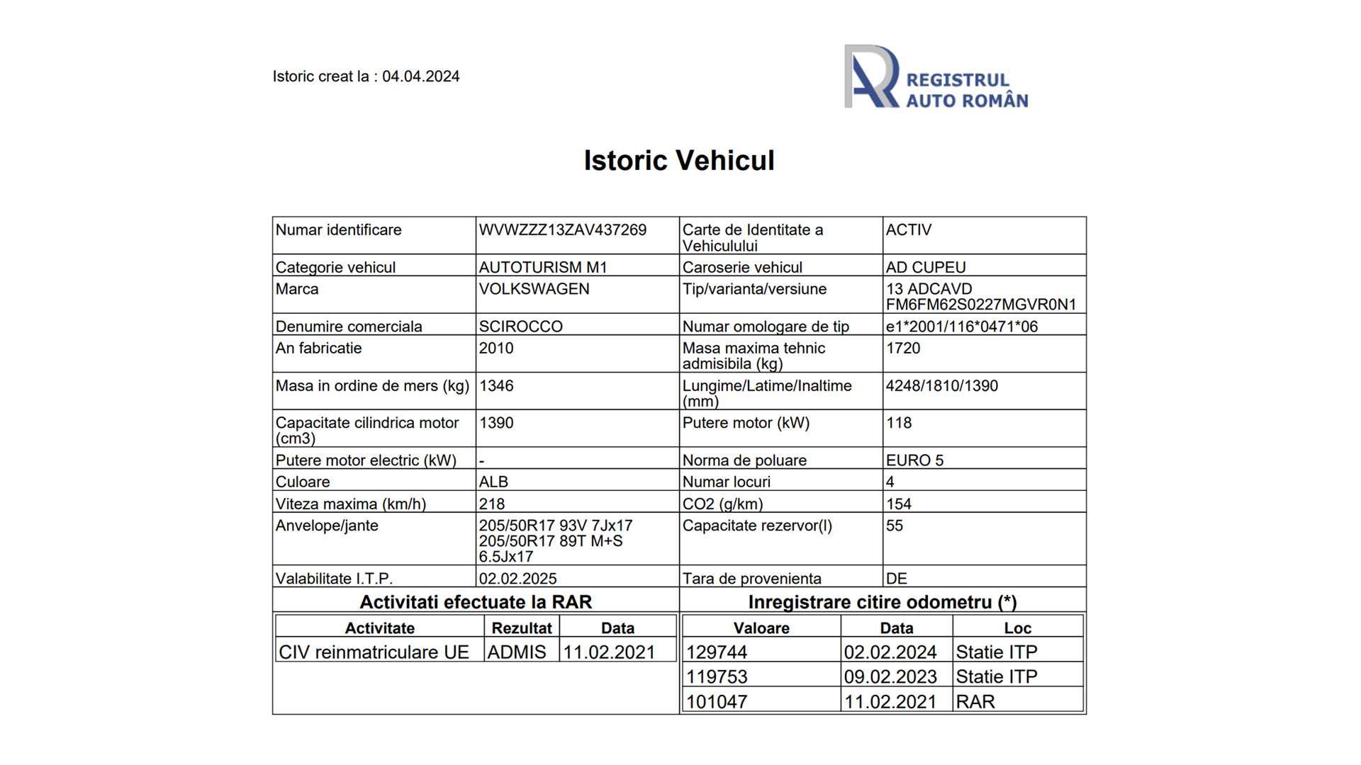 Volkswagen Scirocco | 1.4 TSI | 160cp | 130.000km | 2010