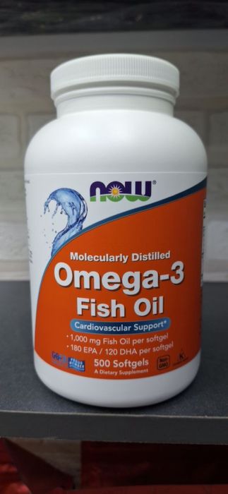 NOW Omega-3 500 Softgels – Original, Yangi