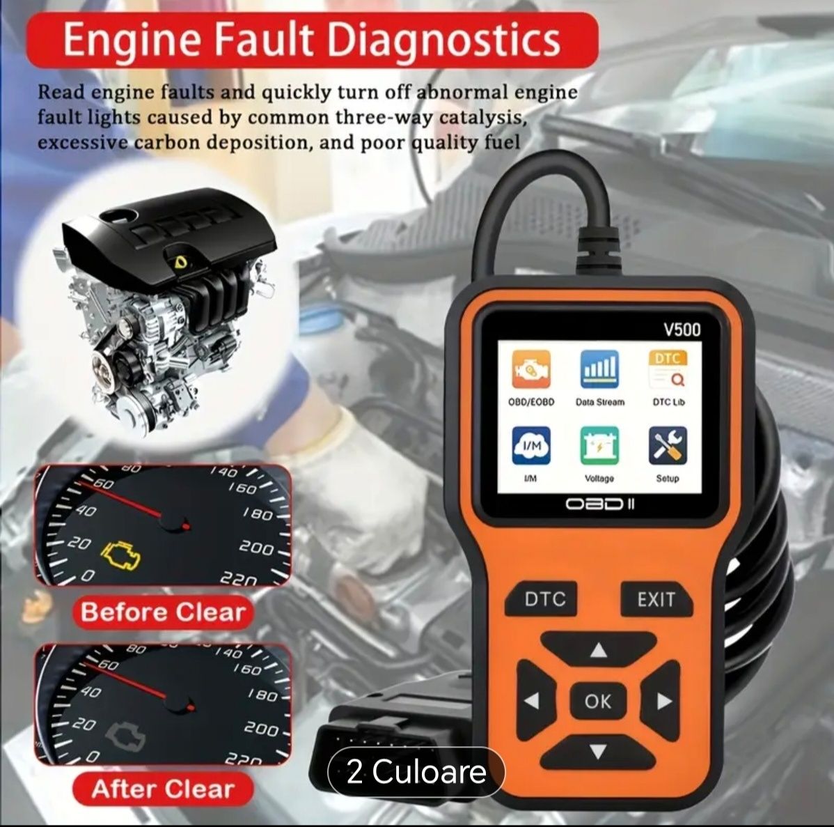 Tester auto OBD 2 Diagnoza auto V500