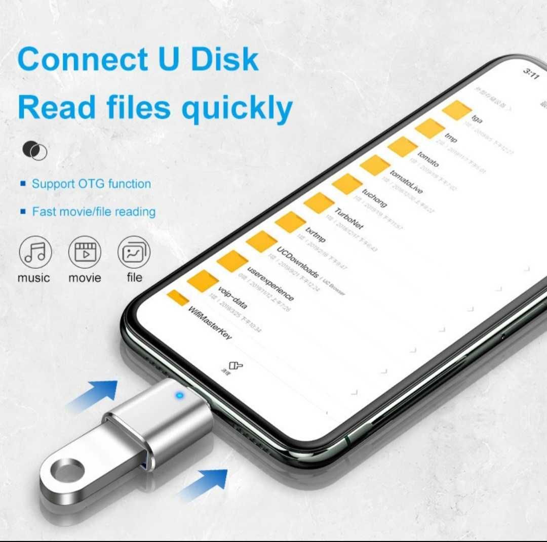 Adaptor USB/USB-C, cu led