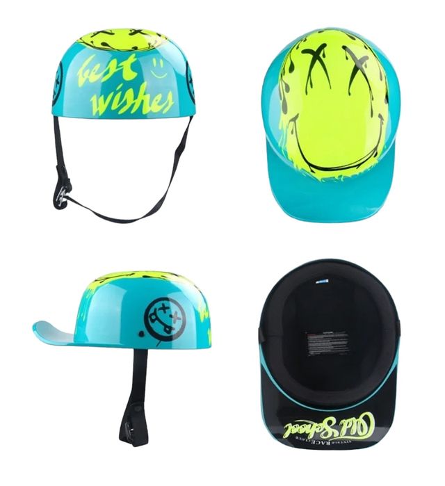 Casca Retro protecție stil sapca rap CUS7OM Ind. trotinete, biciclete,