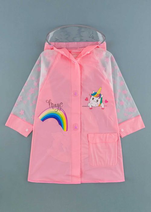 Детски дъждобран с анимационен герой, Розов Цвят