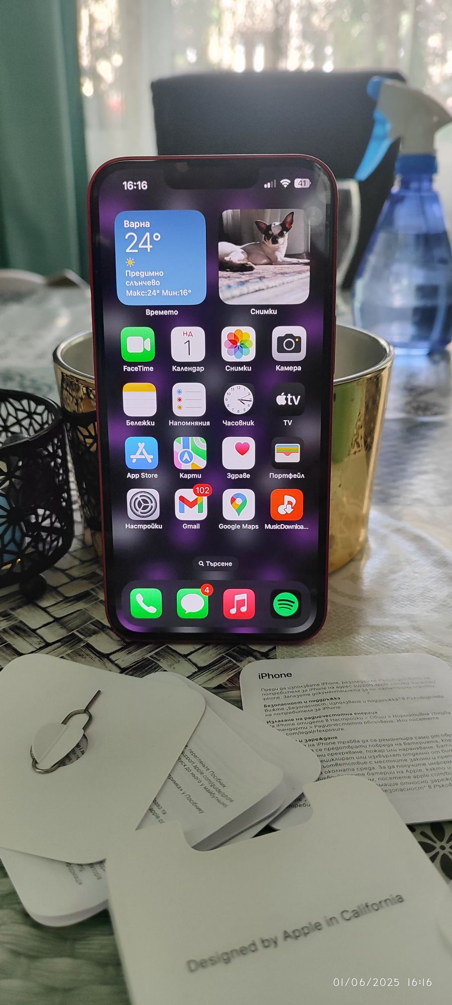 iPhone 13 128 gb red с гаранция 100% батерия
