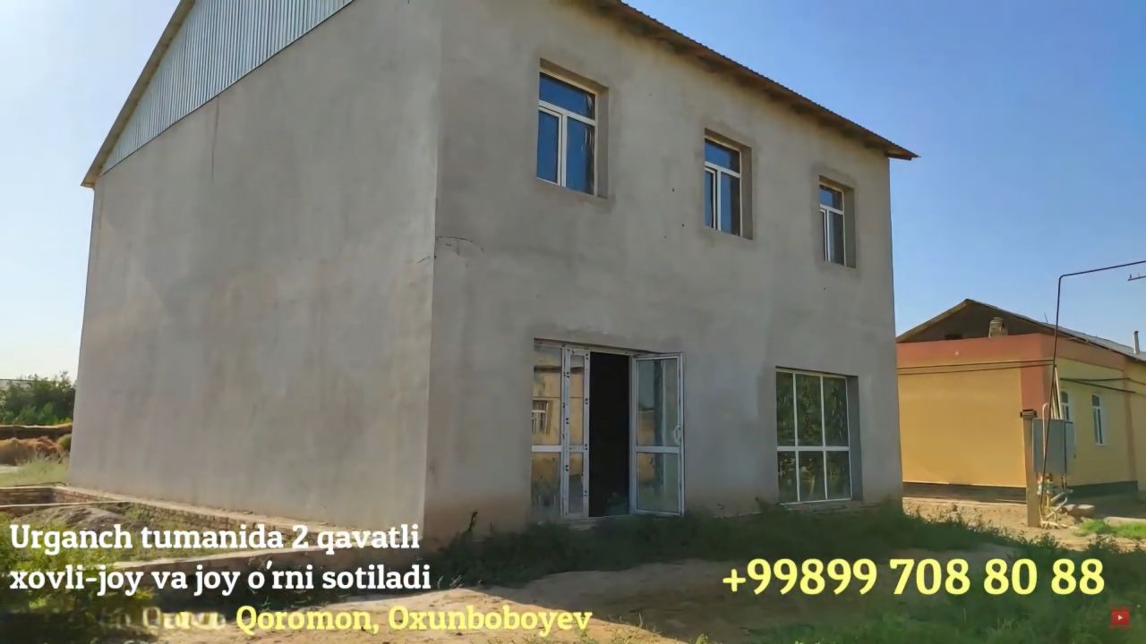 Урганч тумани Коромонда 1024 кв.метрда 2 каватли уй, фундамент ва ер.