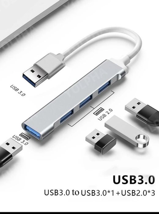 Нов usb хъб, разклонител, сплитер с 4 бр. порта