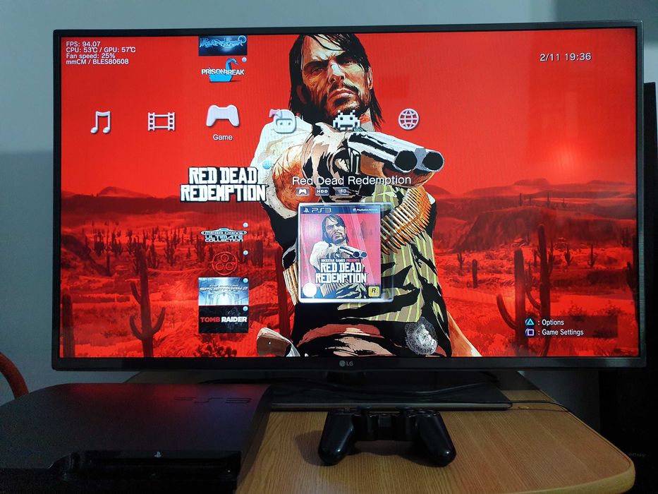 PS3 modat HEN 160 GB + 20 jocuri (GTA V, Red Dead, NFS, Spider-Man)