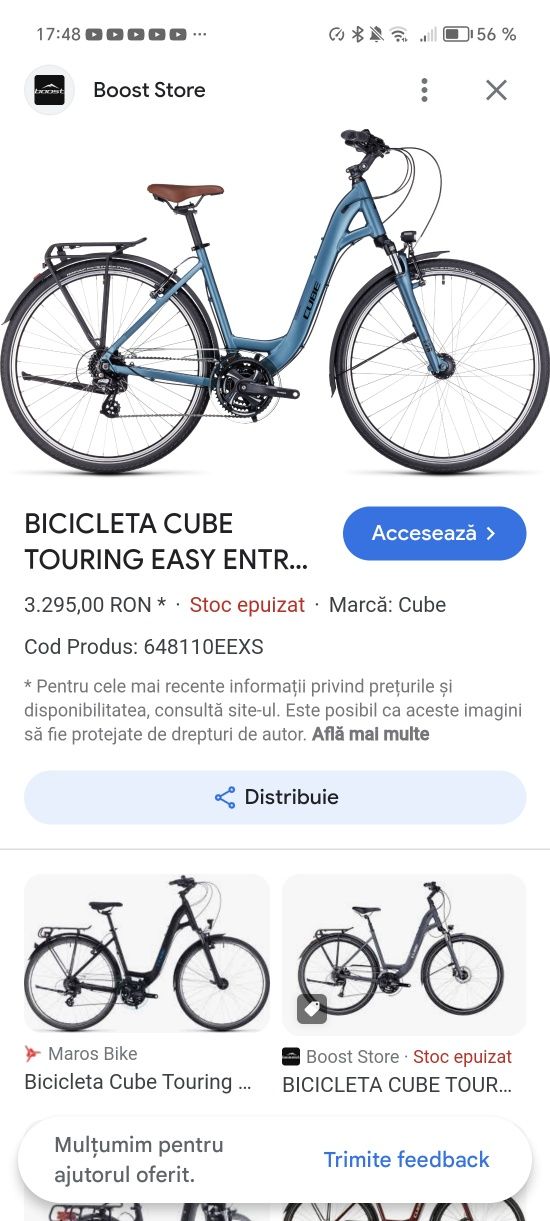 Vând bicicleta CUBE