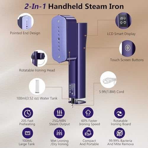 Нова Мини парна ютия 1200W 3 нива пара загрява за 20 сек пътуване дом