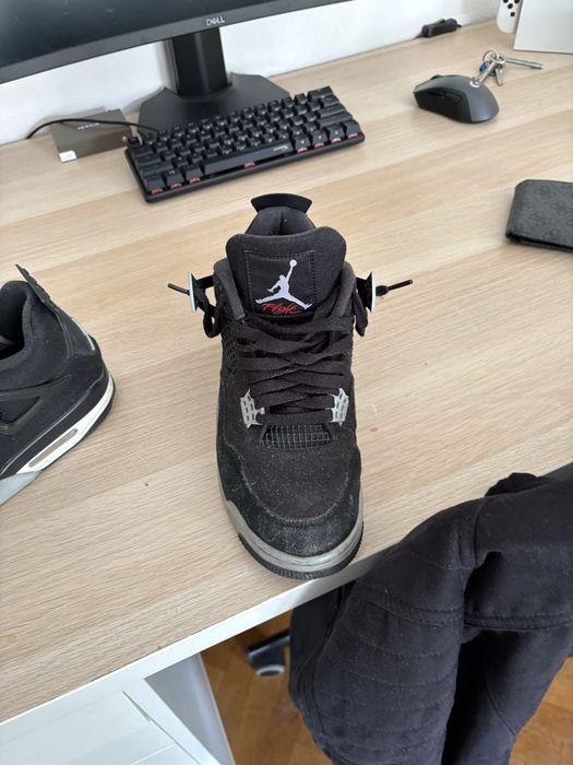 Jordan 4 canvas black