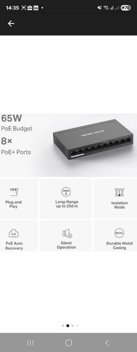 Switch PoE Mercusys MS110GP
