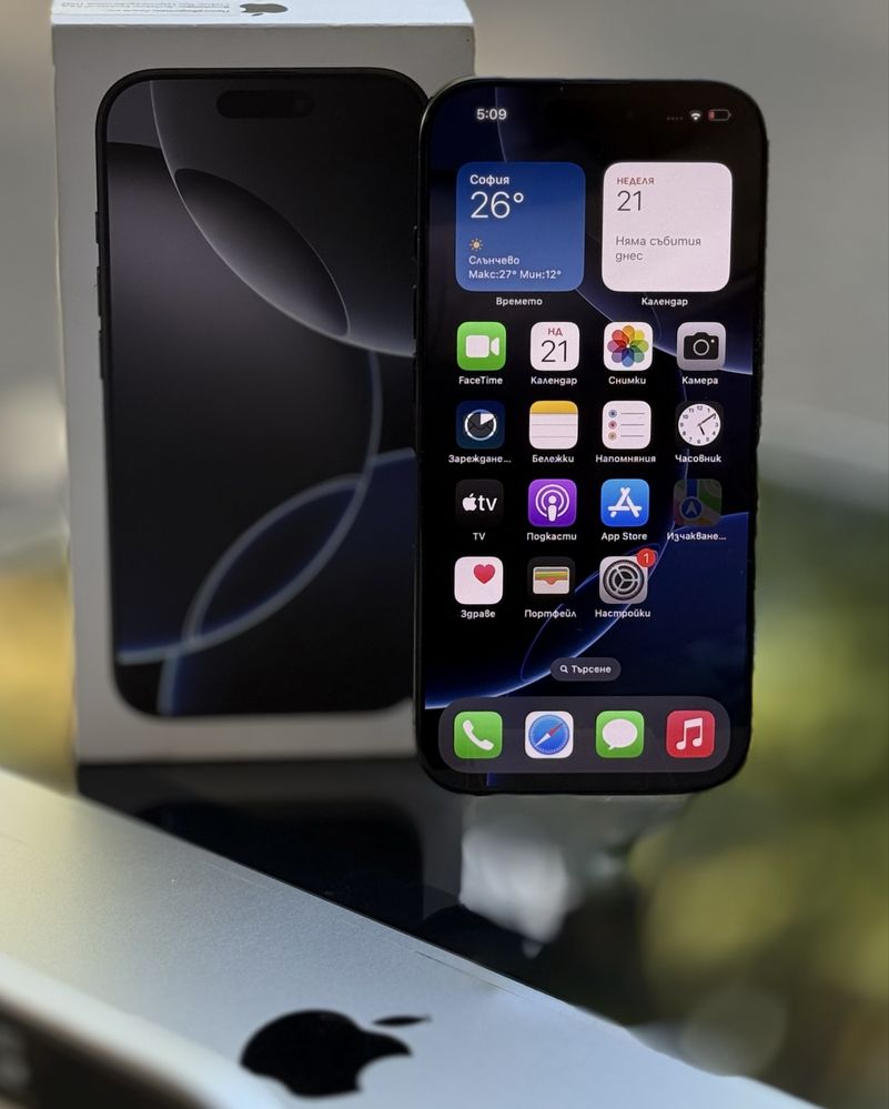 ГАРАНЦИОНЕН!!! Apple iPhone 16 Pro, 128GB, 5G, Black Titanium