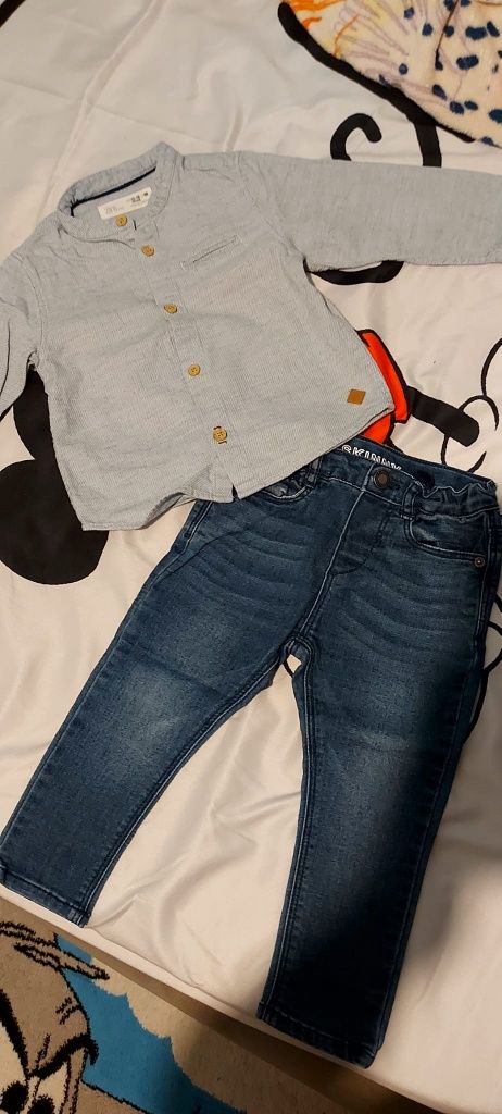 Zara set cămașă +blugi mărimea 86