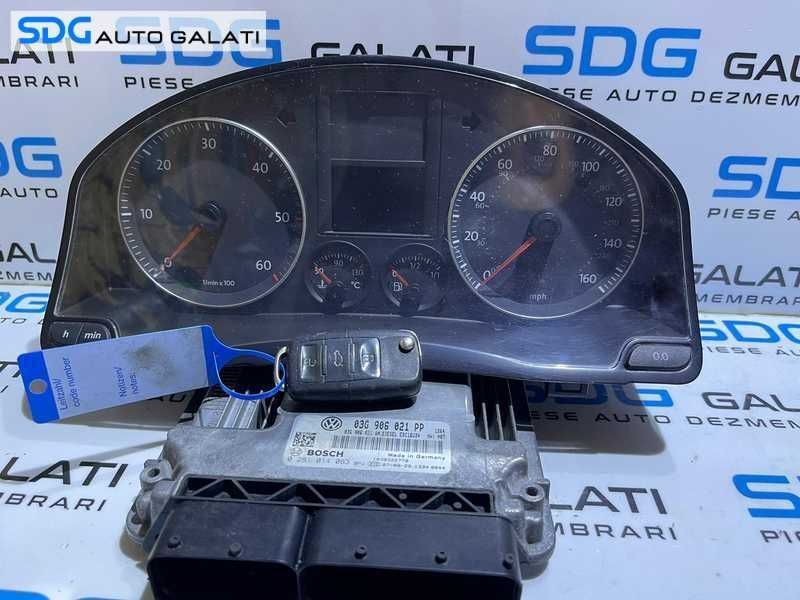 Kit Pornire ECU Calculator Motor Cip Cheie Imobilizator VW Jetta 2.0 TDI BKD 2005 - 2011 Cod 03G906021PP 0281014063 03G906021AN [L2266]