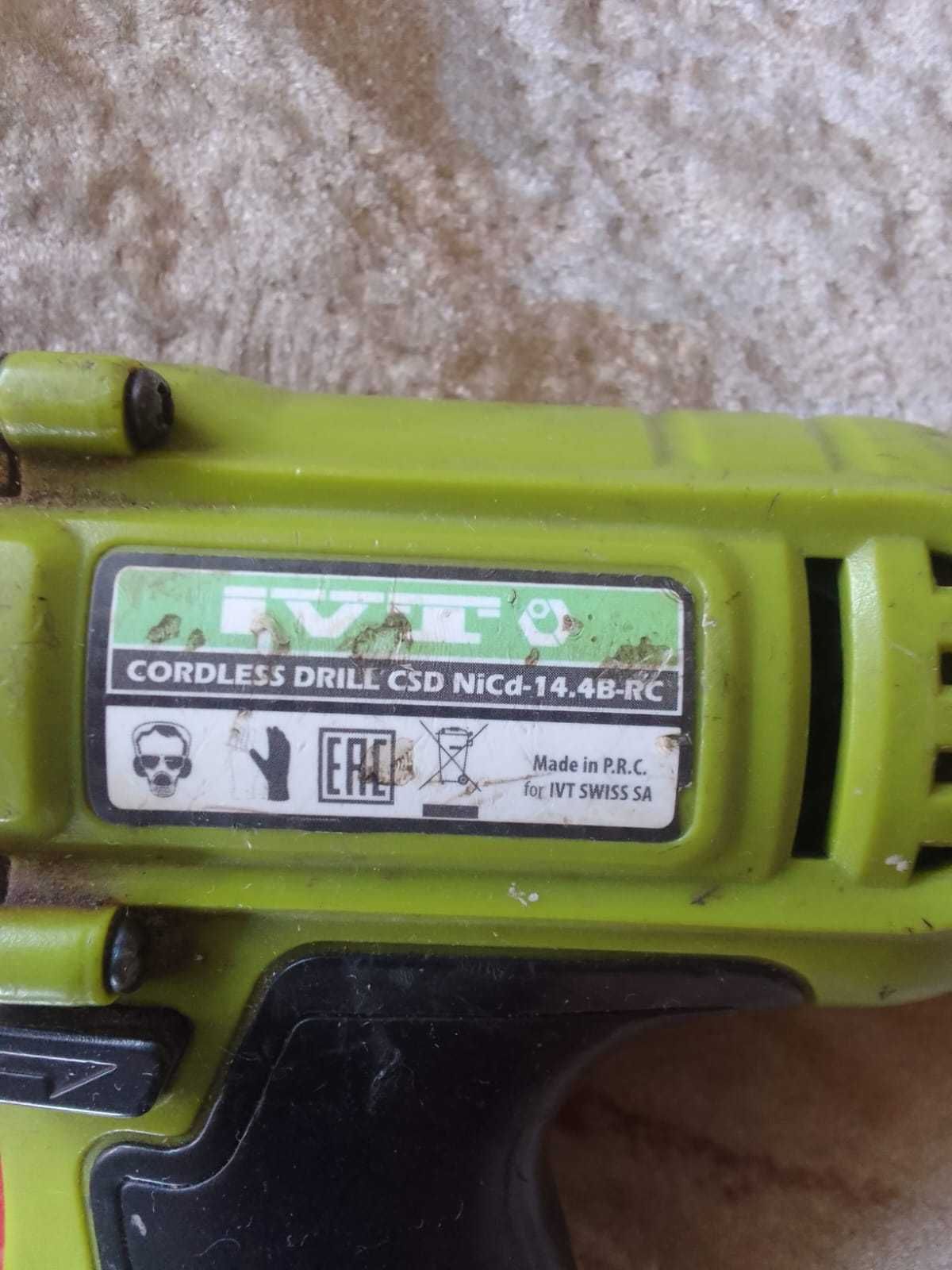 Продам Шуруповёрт IVT-CSD M155 Ni Cd 14 4B RC.  Батареи не рабочие.