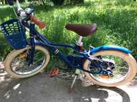 Bicicletă Copii Btwin 16 din Aluminiu 900 City Albastra plus accesorii