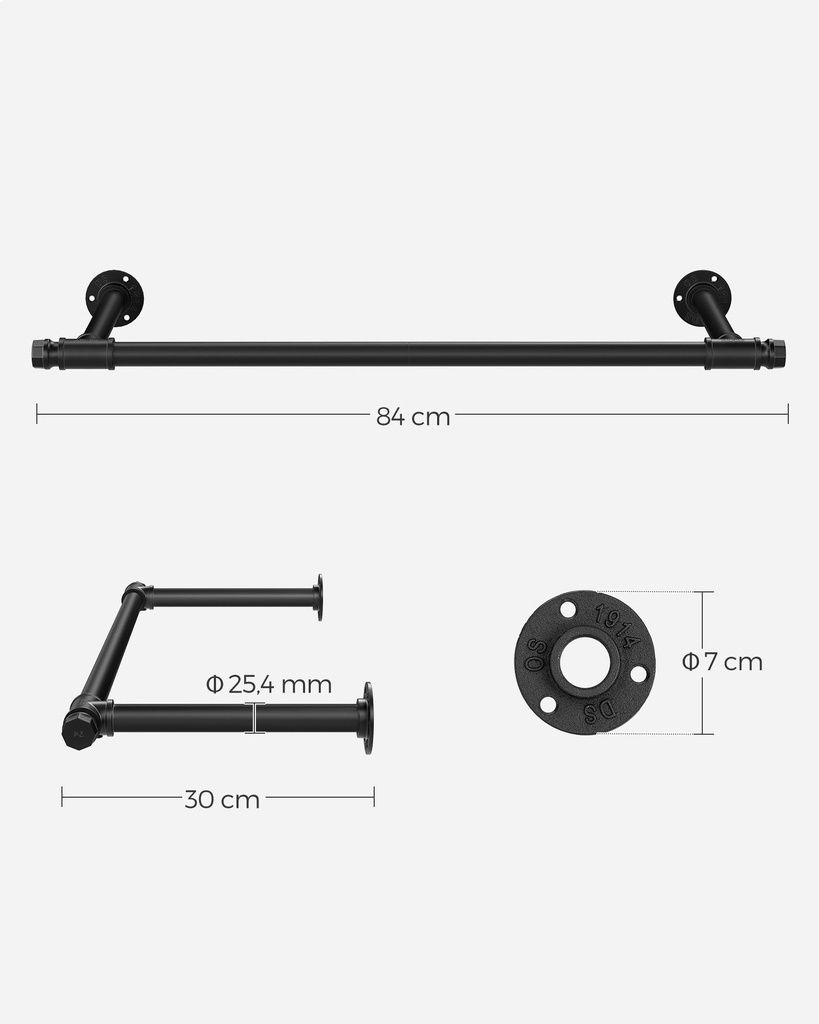 Set de 2, suport de perete, dulap, stil industrial