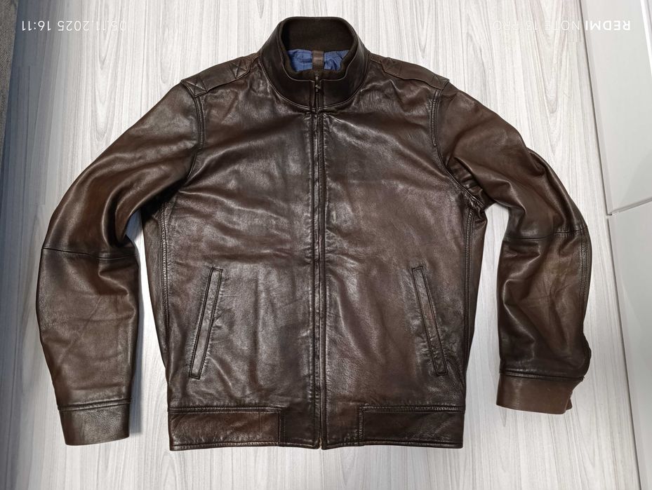 ''Massimo Dutti''оригинално мъжко кожено яке Л размер