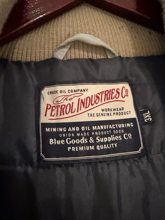 Geaca/parka de iarna Petrol Industries, gluga cu blana, pe gri, 3XL