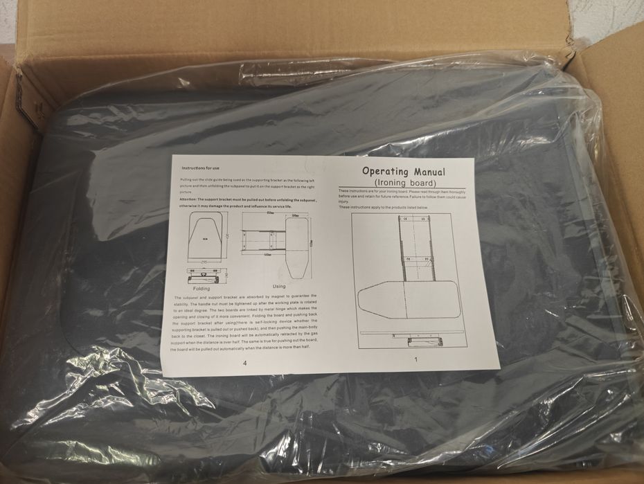 Masa de calcat cu suport rabatibil  de raft