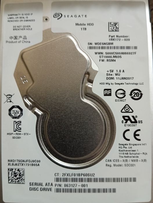 Продам жестокий диск HDD 1 TB SEAGATE.
