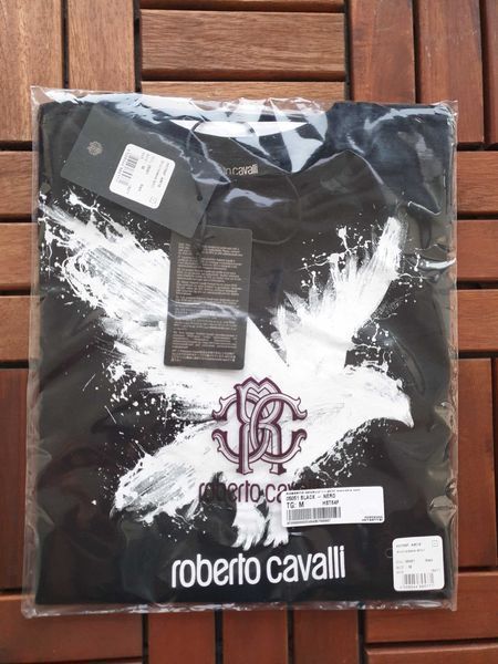 ПРОМО Roberto Cavalli L размер-Оригинална черна тениска