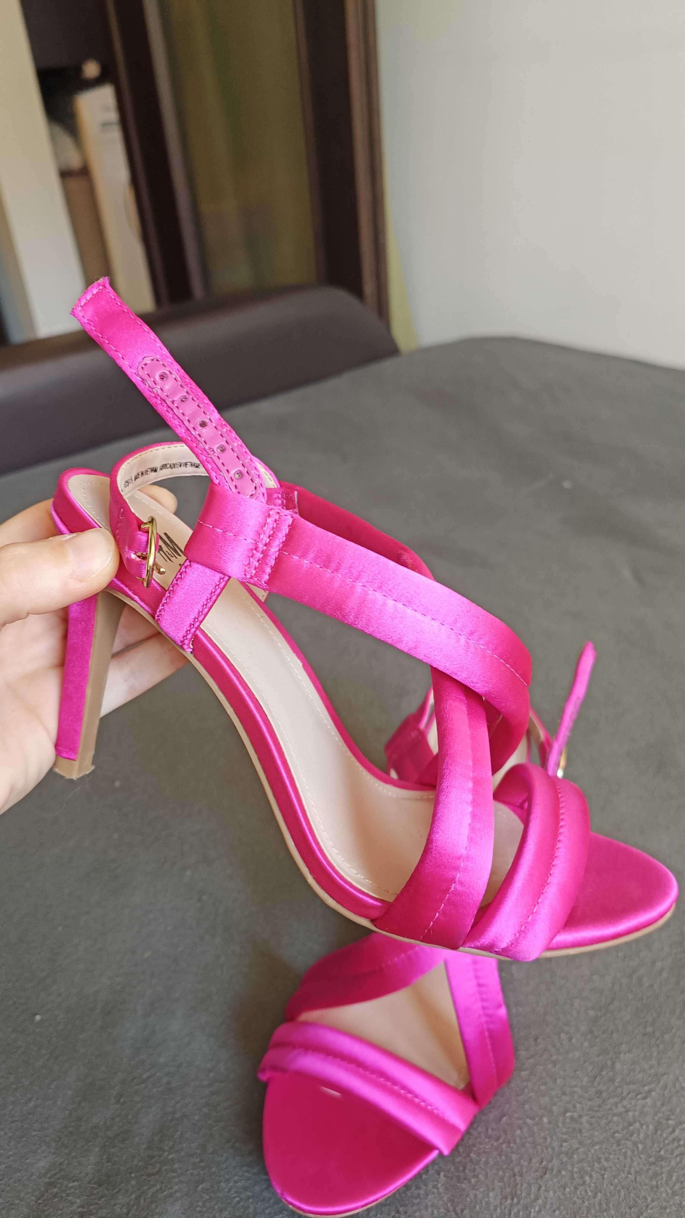 Sandale satin fuchsia H&M
