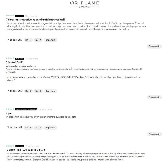 Parfum Giordani Gold Essenza (Oriflame)