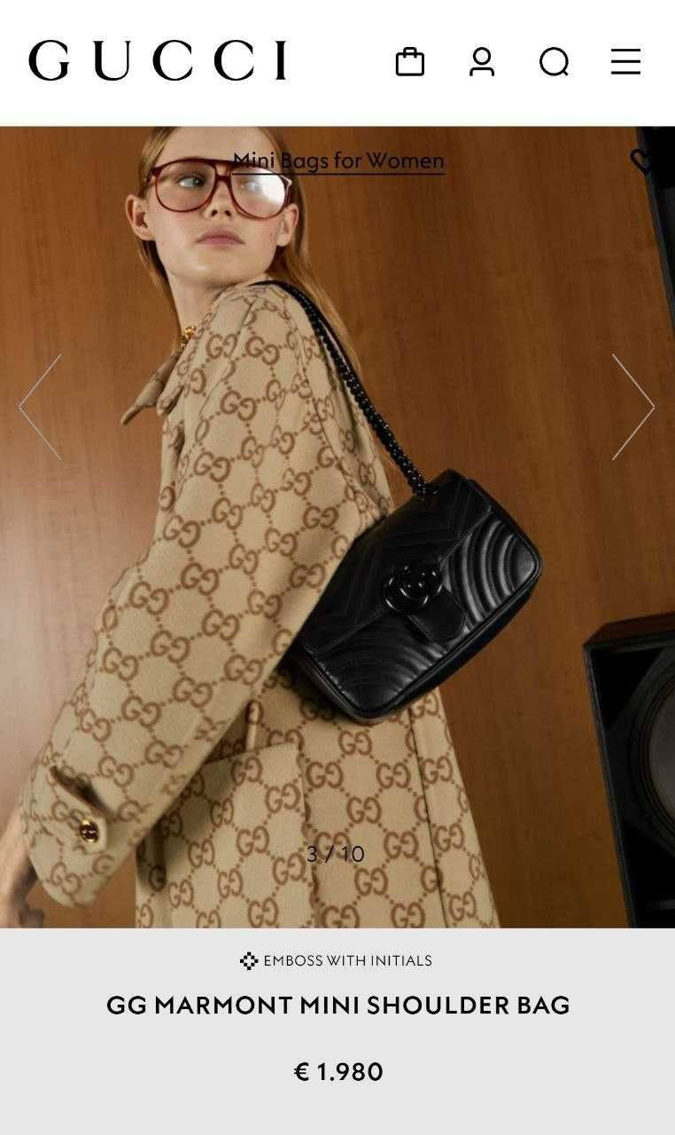 Дамска Чанта Gucci GG MARMONT Mini SHOULDER Bag 100% Leather