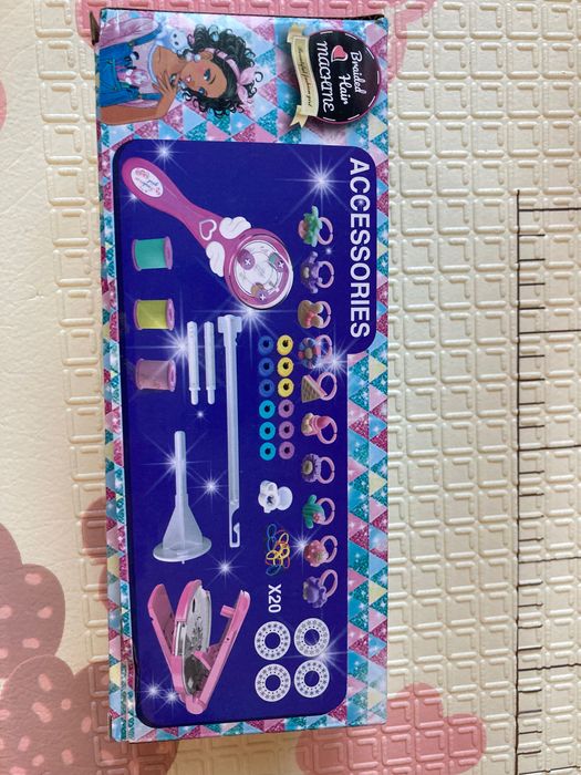 Детски уред за плитки, акцесоари за коса и пръстенчета