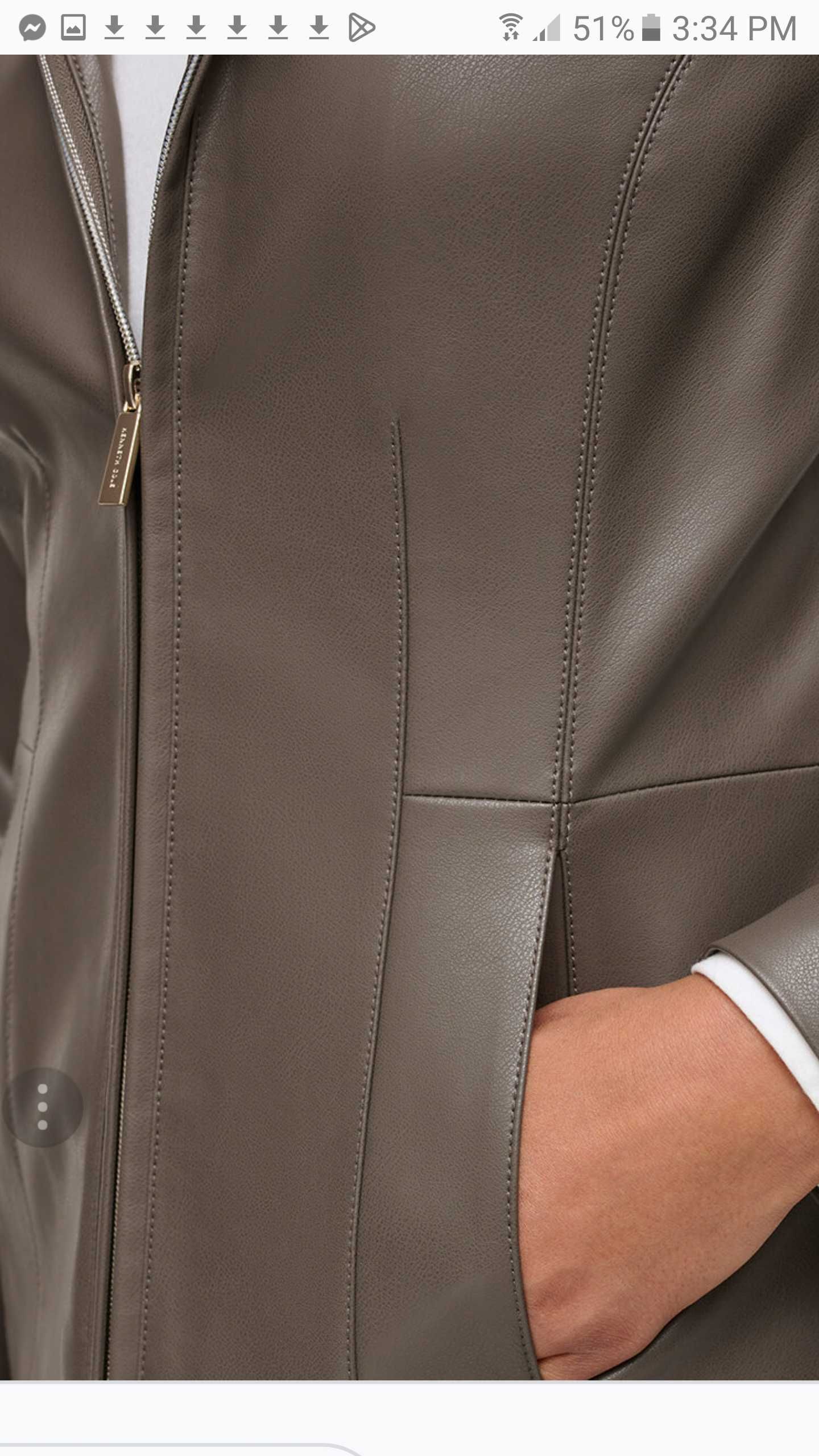 Ново дамско стилно яке Kenneth Cole изкуствена кожа размер М