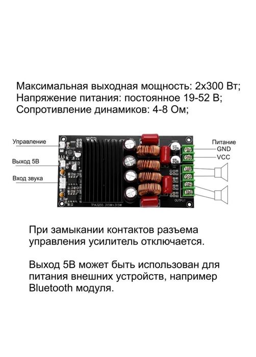 Усилитель мощности звука TPA 3255 2x300