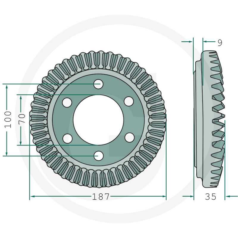 Coroana grebla Kuhn serie GF Z=45dinti