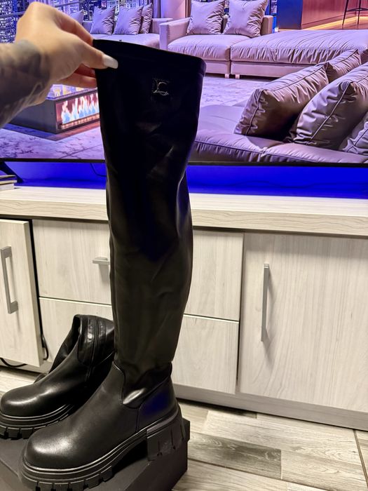 Cizme până la genunchi, piele naturală, mărimea 36/37, noi și elegante