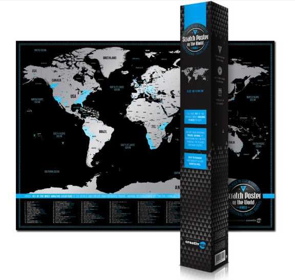 Скреч карта на света - 101 места за посещение в живота ти!