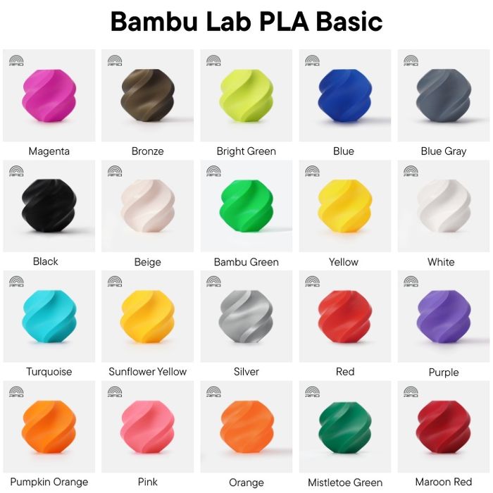 Filament nou Bambu Lab imprimantă 3d diverse culori