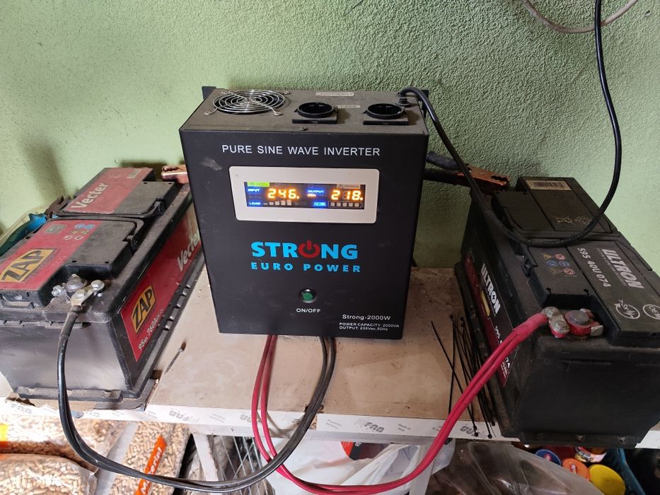 Vând schimb sursa sinusoidala pura 2000 W+ 1 baterie auto 95 ah