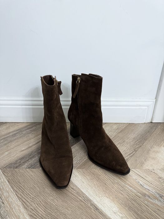 Замшевые ботильоны Zara