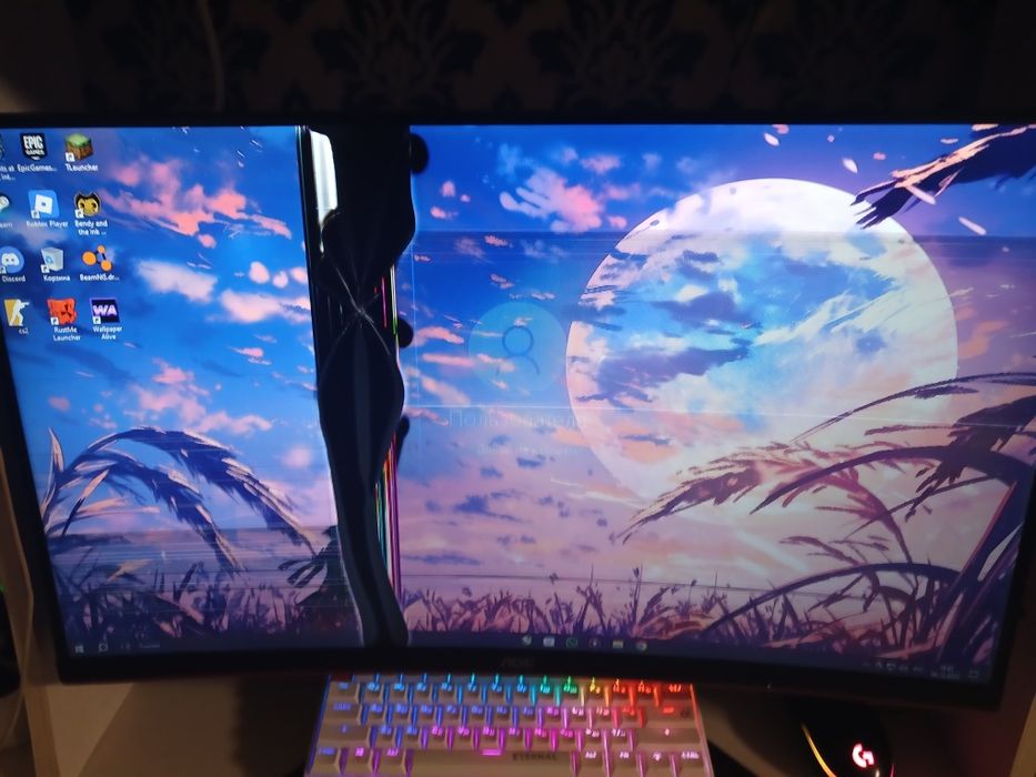 Монитор AOC сломаный