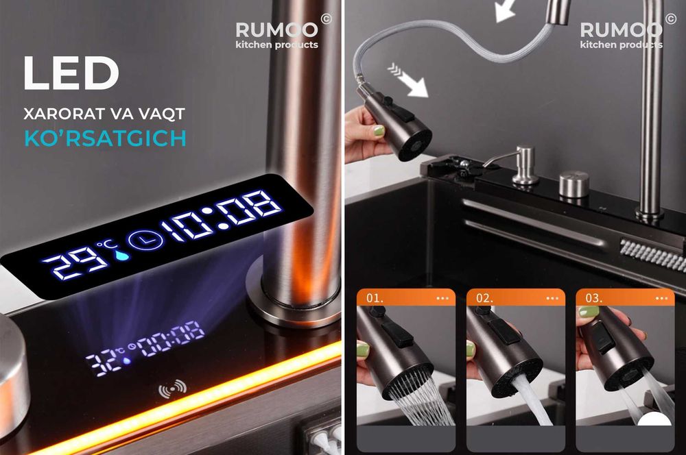 Кухонная мойка. Многофункциональная раковина. Moyka, rakovina.