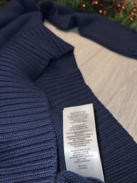 Pulover Ralph Lauren tricotat cu logo America RL, bleumarin marimea M