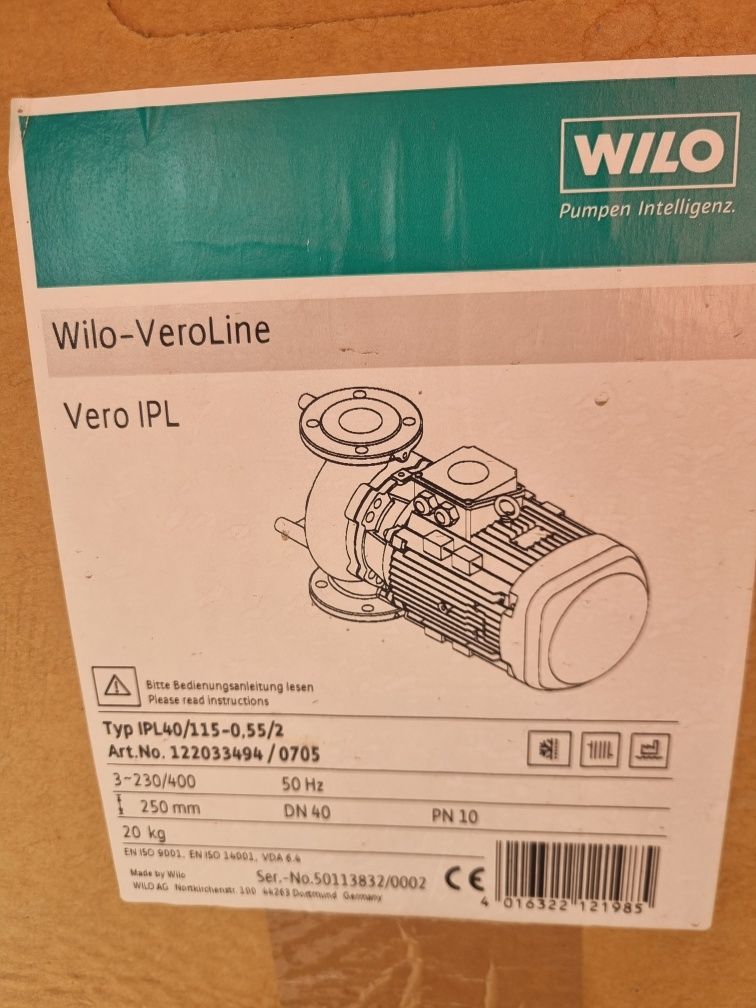 Pompa recirculare Wilo veroline Ipl Dn 40 noua