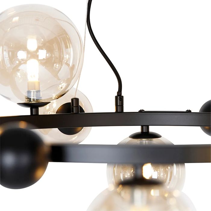 Дизайнерска лампа с кехлибарени балони