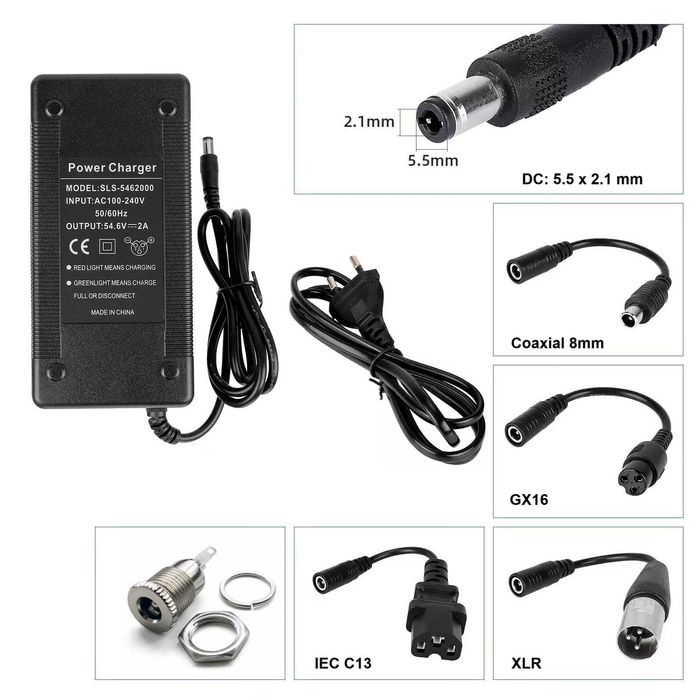 Incarcator 48V Li-Ion 54.6V 2A trotineta bicicleta si scuter electric
