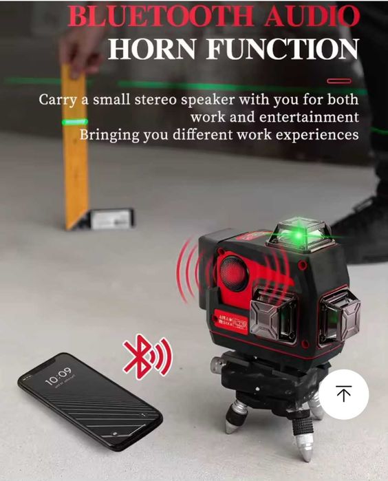 Nivela cu laser și muzică