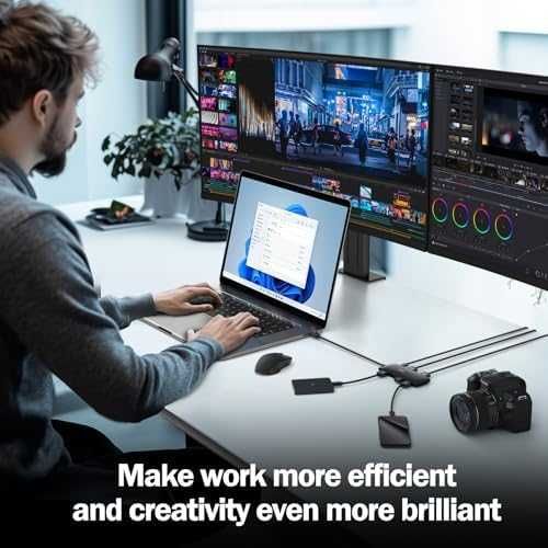Нов хъб Докинг станция 7-в-1 USB C, двойно 4K HDMI, зареждане 100W
