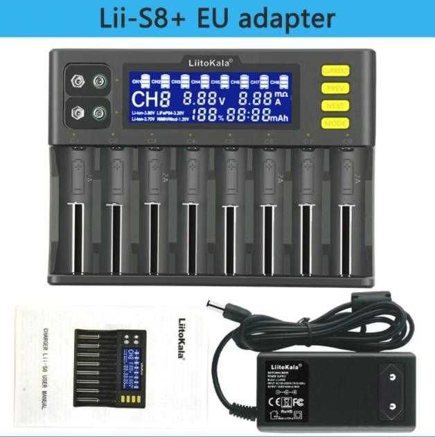 18650 Engineer LiitoKala Lii-S8 Професионално Зарядно 10Батерии Тестер