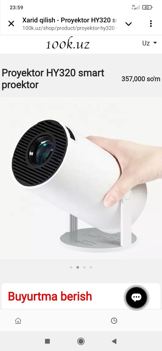 Proyektor HY320 smart proektor